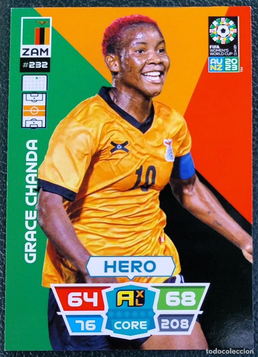 Cromos de f&uacute;tbol: 232 GRACE CHANDA ZAMBIA FICHAS ALBUM ADRENALYN FEMENINO MUNDIAL WOMEN'S WORLD AU NZ 2023