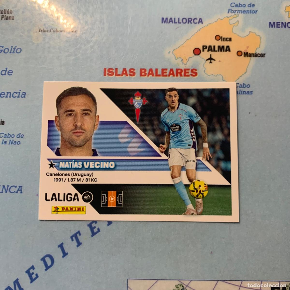 Cromos de f&uacute;tbol: Mat&iacute;as Vecino coloca n&uacute;mero 14 Bis del Celta cromo de la liga este 26-27 2026-2027