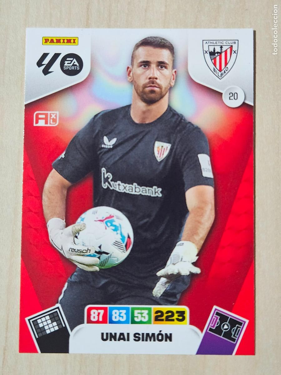 Cromos de f&uacute;tbol: FICHA N&ordm; 20 UNAI SIMON - ADRENALYN 25 26 - PANINI 2025 - 26 - CROMO - ATHLETIC DE BILBAO