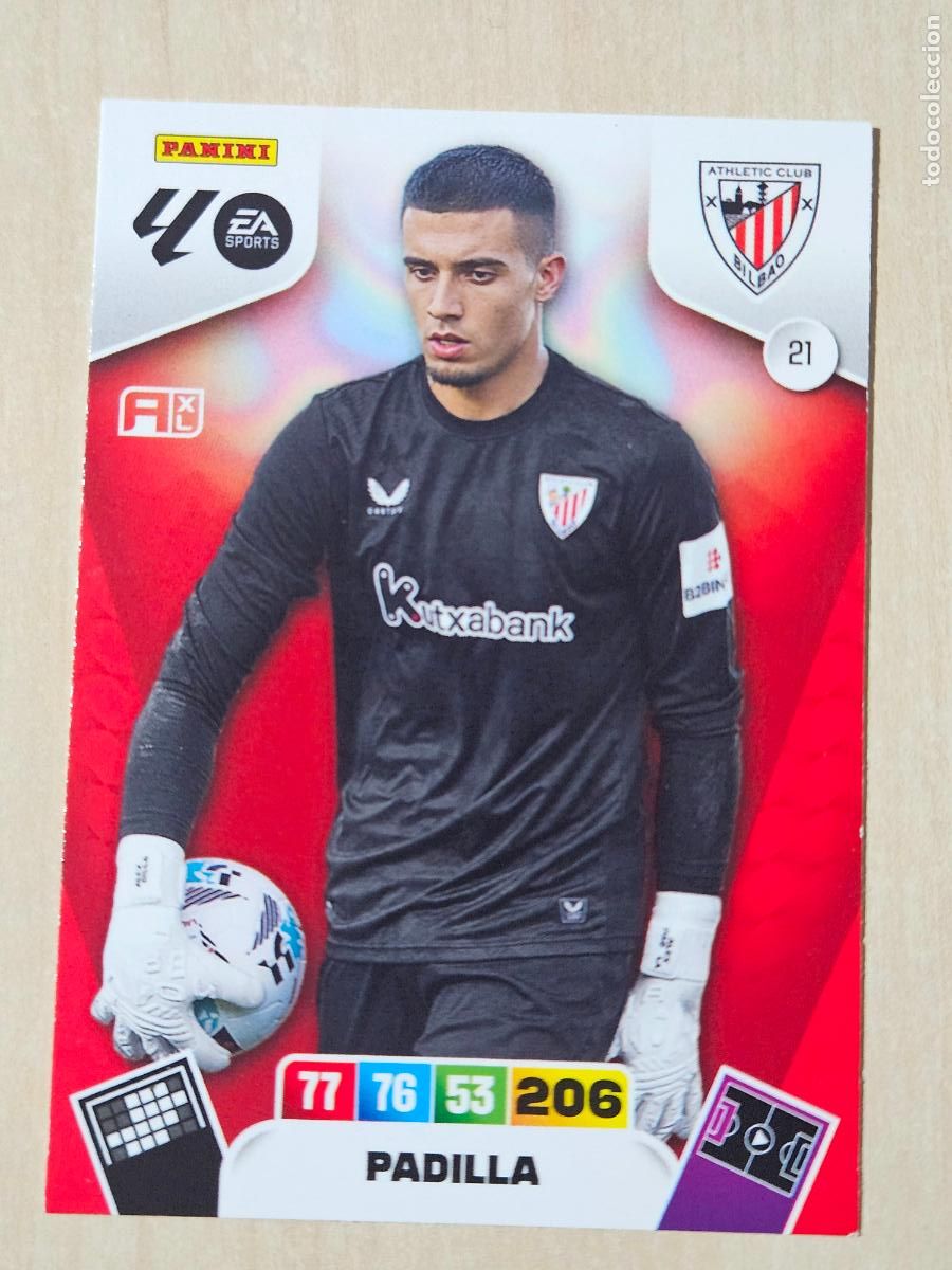 Cromos de f&uacute;tbol: FICHA N&ordm; 21 PADILLA - ADRENALYN 25 26 - PANINI 2025 - 26 - CROMO - ATHLETIC DE BILBAO