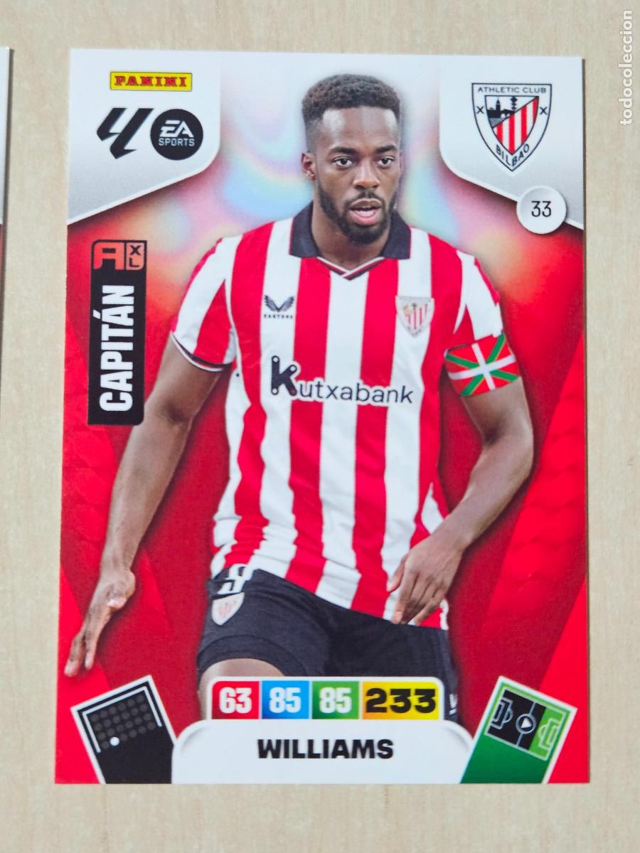 Cromos de f&uacute;tbol: FICHA N&ordm; 33 WILLIAMS - ADRENALYN 25 26 - PANINI 2025 - 26 - CROMO - ATHLETIC DE BILBAO