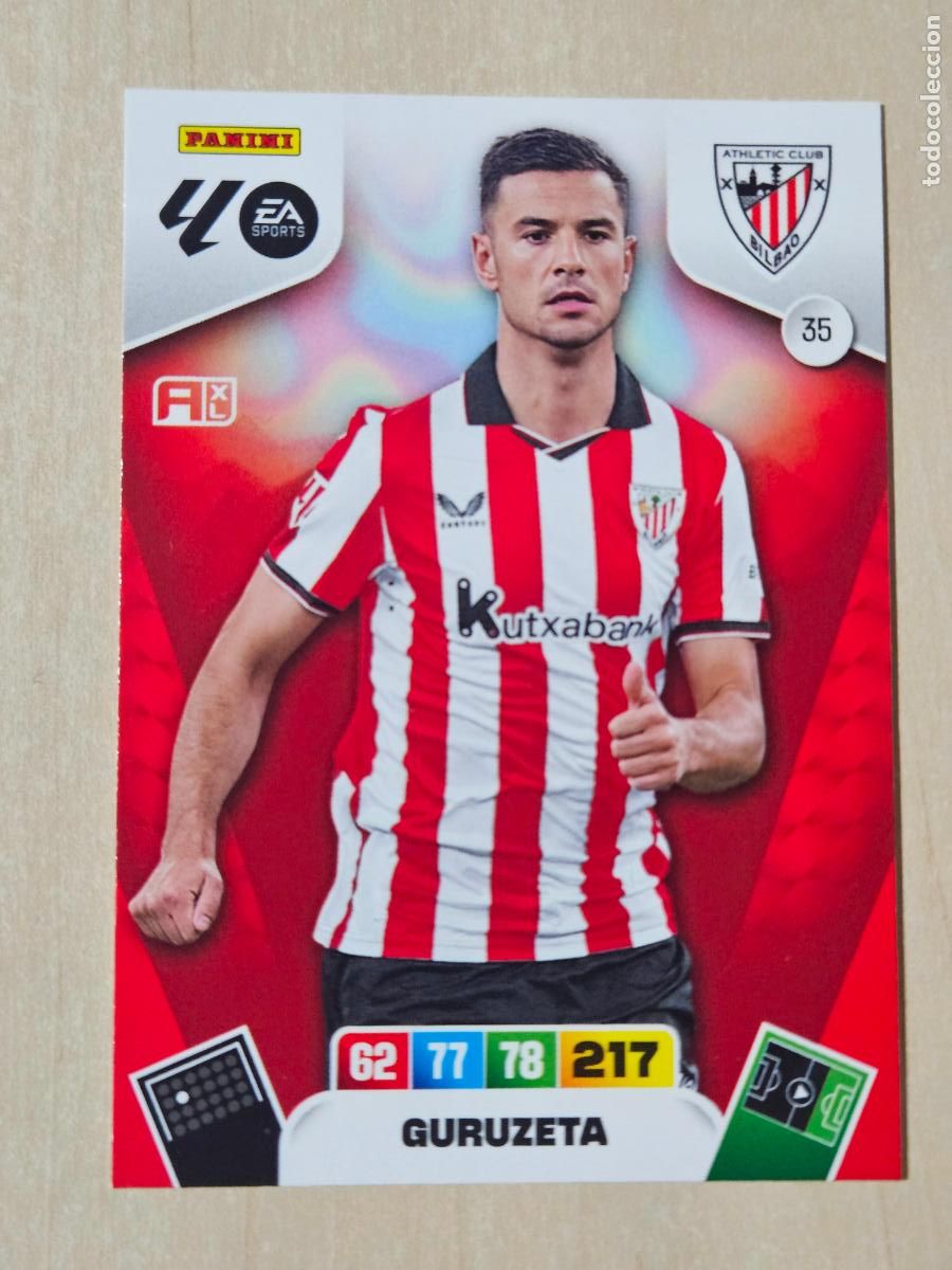 Cromos de f&uacute;tbol: FICHA N&ordm; 35 GURUZETA - ADRENALYN 25 26 - PANINI 2025 - 26 - CROMO - ATHLETIC DE BILBAO