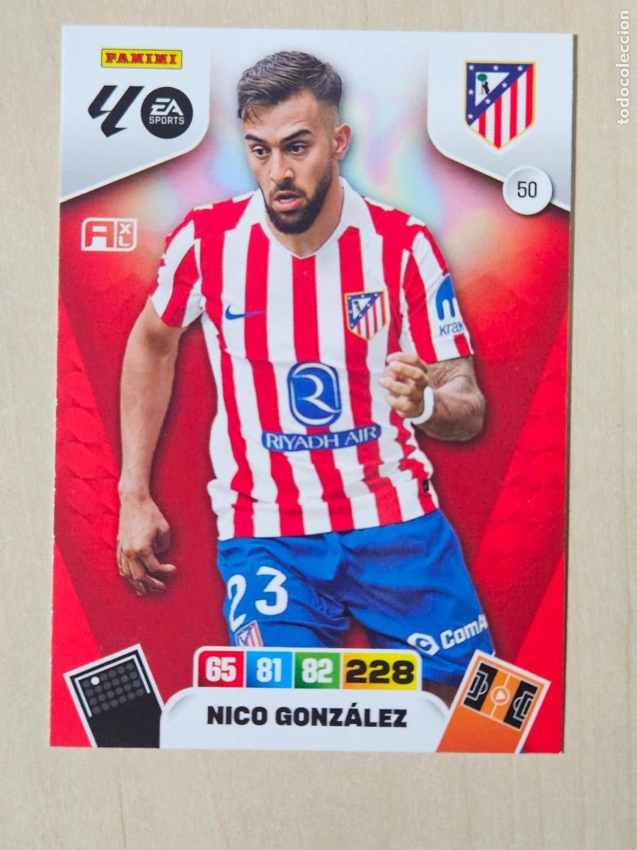 Fu&szlig;ball-Sticker: FICHA N&ordm; 50 NICO GONZALEZ - ADRENALYN 25 26 - PANINI 2025 - 26 - CROMO - ATLETICO DE MADRD