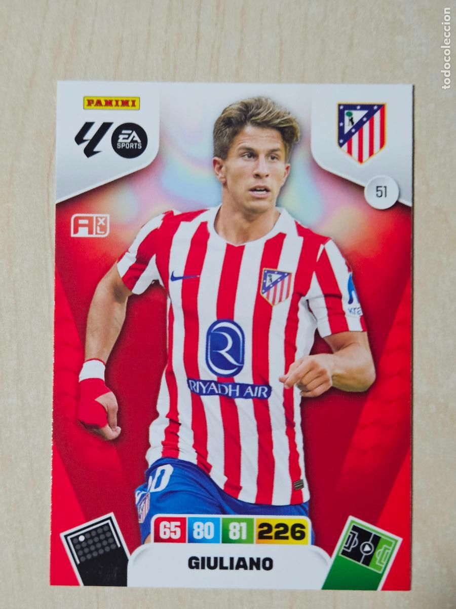 Figurine di Calcio: FICHA N&ordm; 51 GIULIANO - ADRENALYN 25 26 - PANINI 2025 - 26 - CROMO - ATLETICO DE MADRD