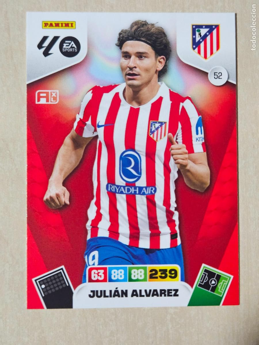 Figurine di Calcio: FICHA N&ordm; 52 JULIAN ALVAREZ - ADRENALYN 25 26 - PANINI 2025 - 26 - CROMO - ATLETICO DE MADRD