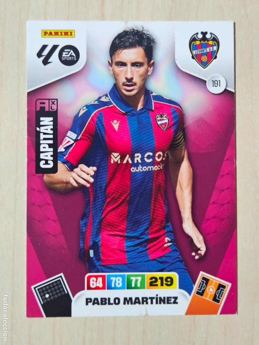 Cromos de f&uacute;tbol: FICHA N&ordm; 191 PABLO MARTINEZ - ADRENALYN 25 26 - PANINI 2025 - 26 - CROMO - LEVANTE