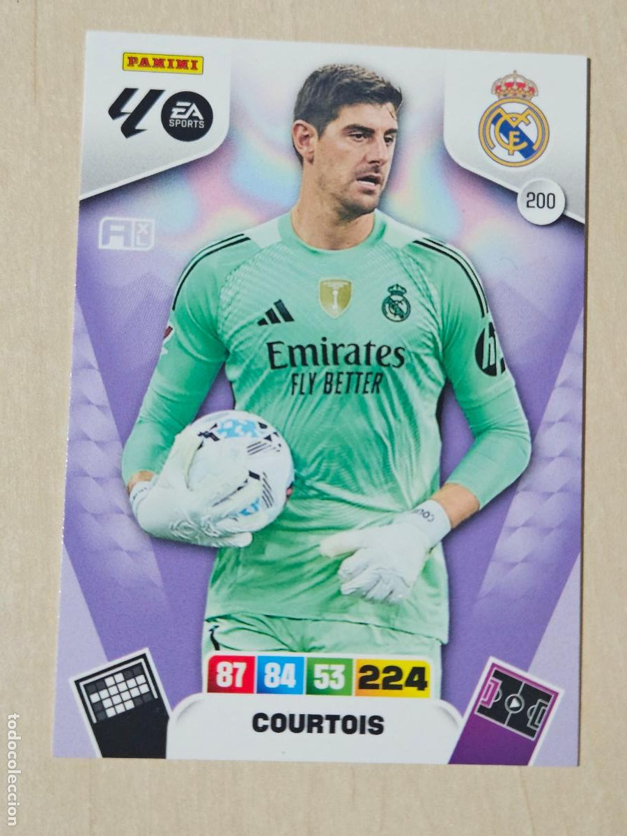 Cromos de f&uacute;tbol: FICHA N&ordm; 200 COURTOIS - ADRENALYN 25 26 - PANINI 2025 - 26 - CROMO - REAL MADRID
