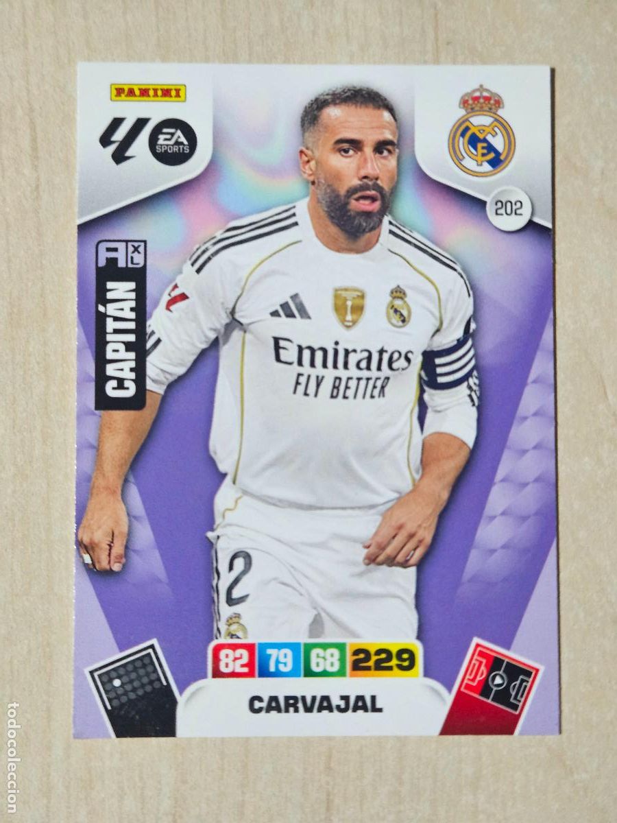 Cromos de f&uacute;tbol: FICHA N&ordm; 202 CARVAJAL - ADRENALYN 25 26 - PANINI 2025 - 26 - CROMO - REAL MADRID