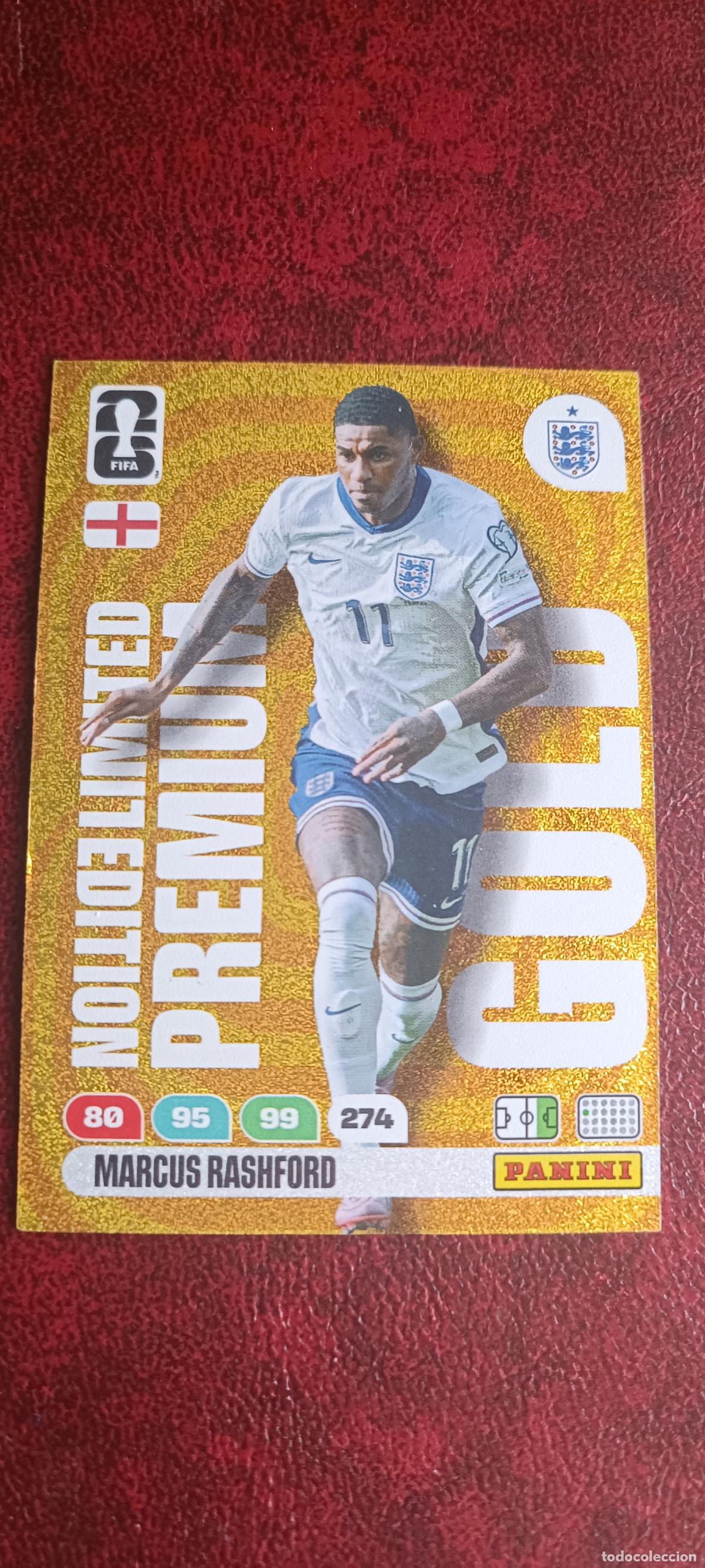 Cromos de f&uacute;tbol: MARCUS RASHFORD (INGLATERRA). CARTA LIMITED EDITION PREMIUM GOLD PANINI ADRENALYN XL FIFA WORLD CUP