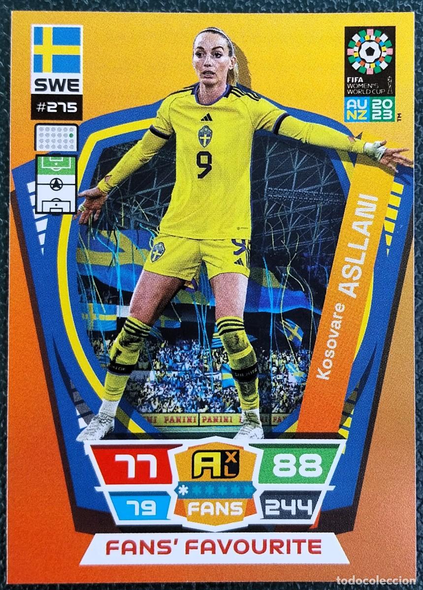 Cromos de f&uacute;tbol: 275 ASLLANI SUECIA FANS FAVOURITE FICHAS ALBUM ADRENALYN FEMENINO MUNDIAL WOMEN'S WORLD AU NZ 2023