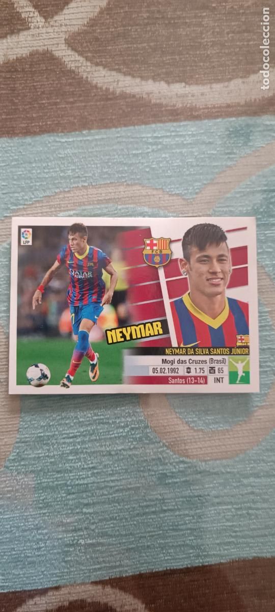 Cromos de f&uacute;tbol: NEYMAR BARCELONA FICHAJE 1 VERSION LIGA ESTE 2013/14 13 14 NUNCA PEGADO SIN PEGAR