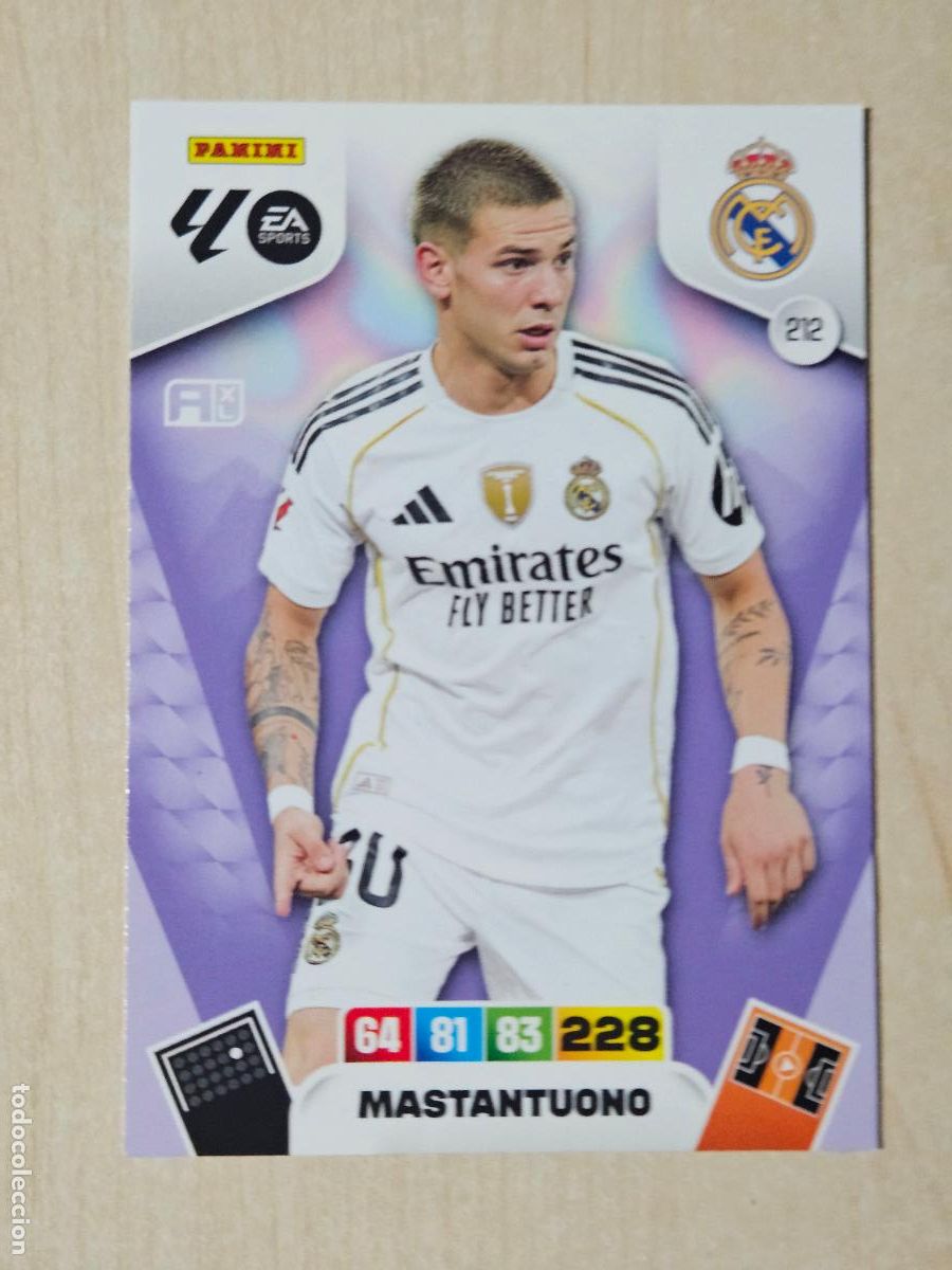 Cromos de f&uacute;tbol: FICHA N&ordm; 212 MASTANTUONO - ADRENALYN 25 26 - PANINI 2025 - 26 - CROMO - REAL MADRID