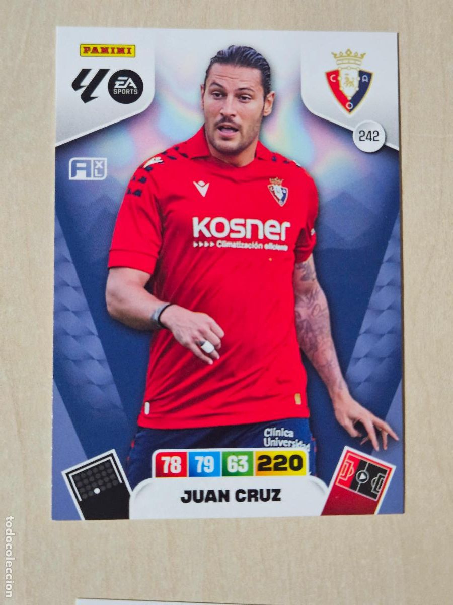 Cromos de Futebol: FICHA N&ordm; 242 JUAN CRUZ - ADRENALYN 25 26 - PANINI 2025 - 26 - CROMO - OSASUNA