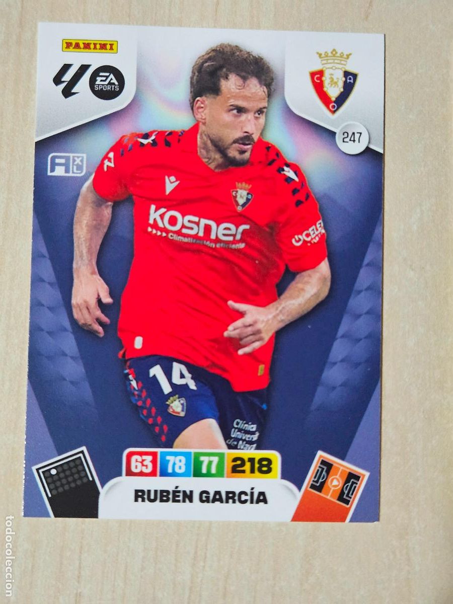 Cromos de Futebol: FICHA N&ordm; 247 RUBEN GARCIA - ADRENALYN 25 26 - PANINI 2025 - 26 - CROMO - OSASUNA