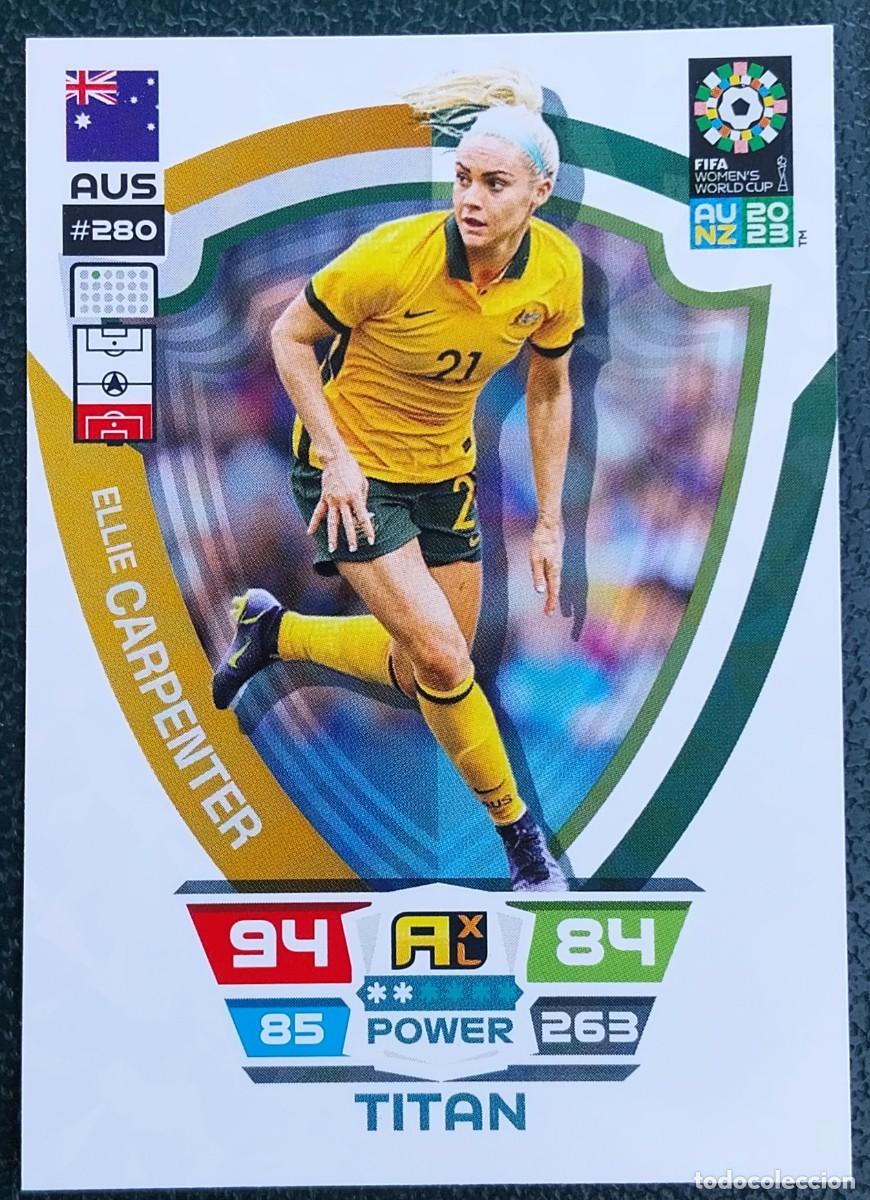 Cartes &agrave; collectionner de Football: 280 CARPENTER AUSTRALIA TITAN FICHAS ALBUM ADRENALYN FEMENINO MUNDIAL WOMEN'S WORLD AU NZ 2023