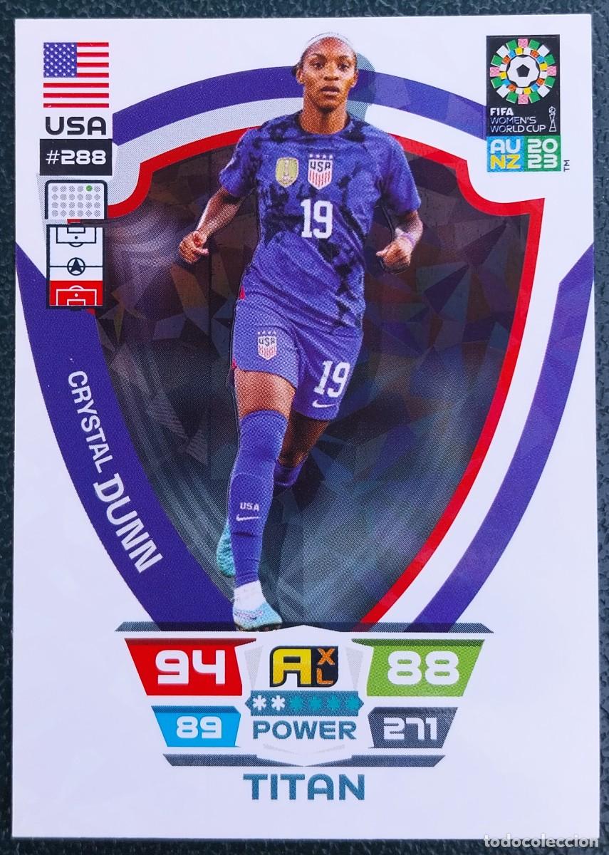 Cartes &agrave; collectionner de Football: 288 CRYSTAL DUNN USA TITAN FICHAS ALBUM ADRENALYN FEMENINO MUNDIAL WOMEN'S WORLD AU NZ 2023