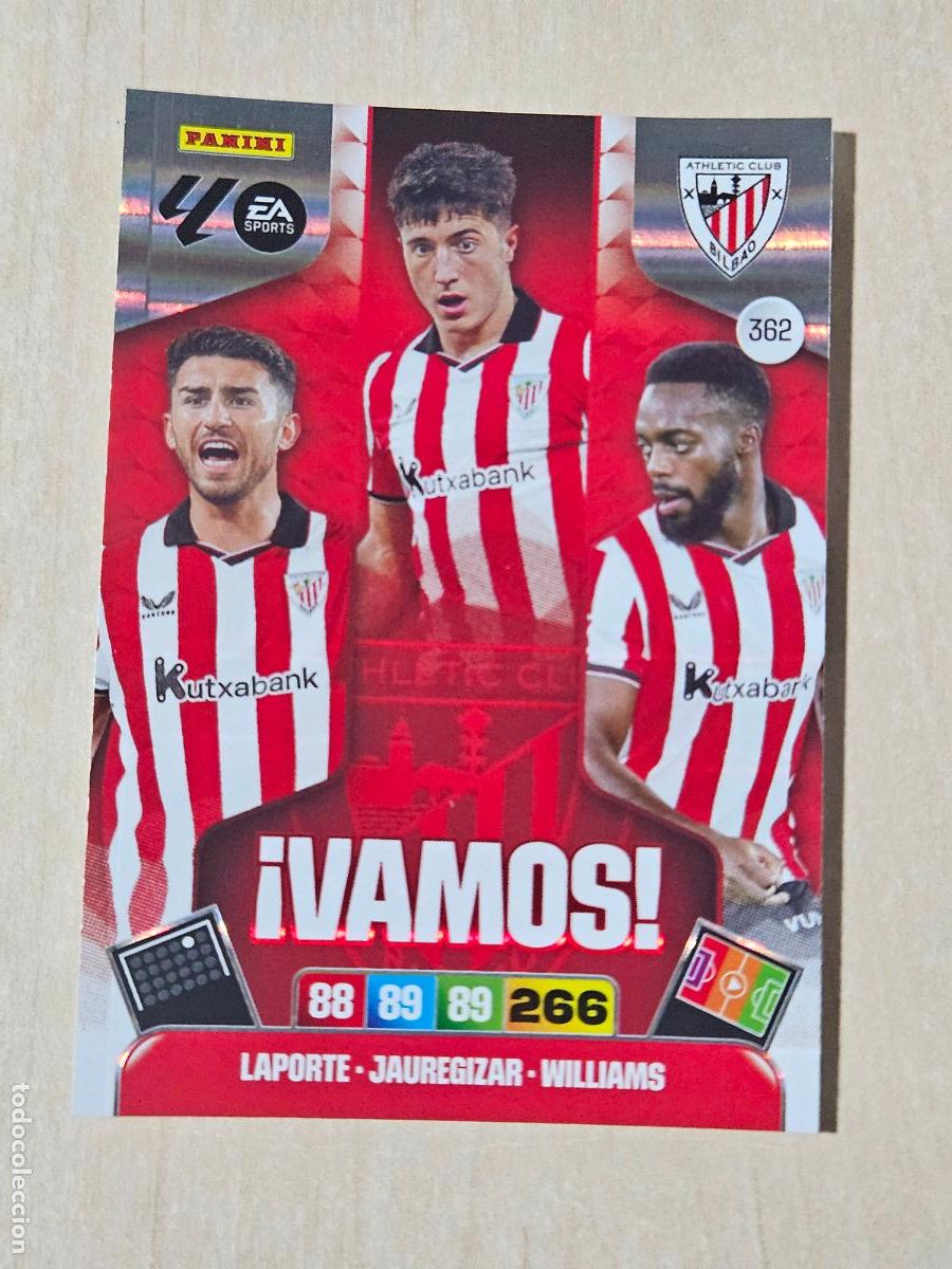 Figurine di Calcio: FICHA N&ordm; 362 ATHLETIC DE BILBAO - ADRENALYN 25 26 - PANINI 2025 - 26 - CROMO - VAMOS