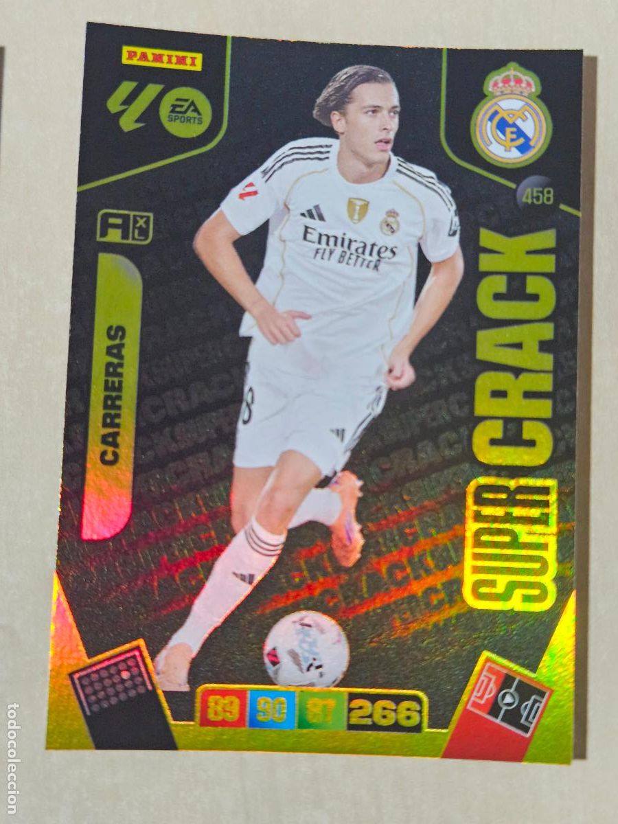 Cromos de Futebol: FICHA N&ordm; 457 CARRERAS - ADRENALYN 25 26 - PANINI 2025 - 26 - CROMO - SUPER CRACK
