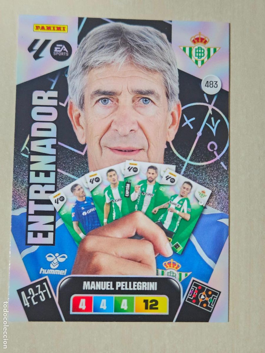 Cromos de Futebol: FICHA N&ordm; 483 MANUEL PELLEGRINI - ADRENALYN 25 26 - PANINI 2025 - 26 - CROMO - ENTRENADOR