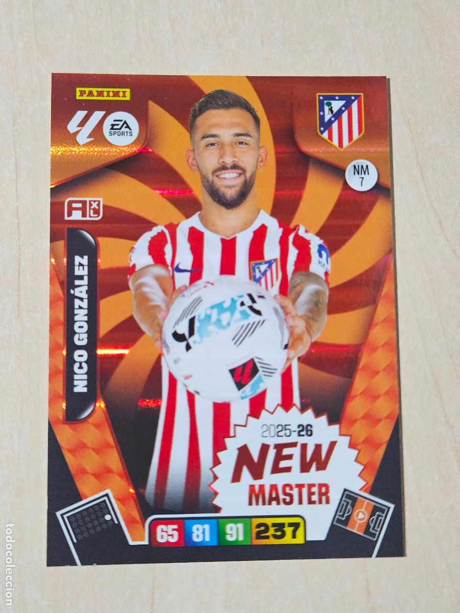 Cromos de f&uacute;tbol: FICHA N&ordm; 7 NICO GONZALEZ - ADRENALYN 25 26 - PANINI 2025 - 26 - CROMO - NEW MASTER