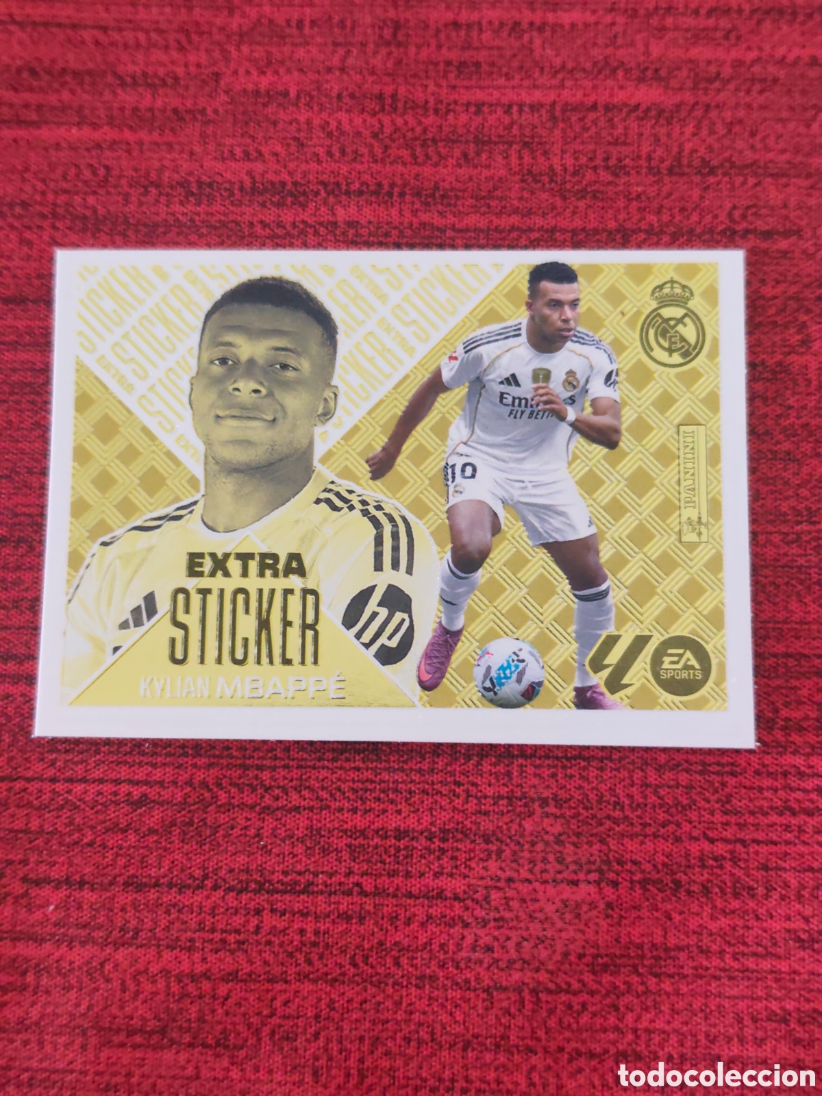 Cromos de f&uacute;tbol: EXTRA STICKER ORO MBAPPE REAL MADRID EDICIONES ESTE 2026 2027