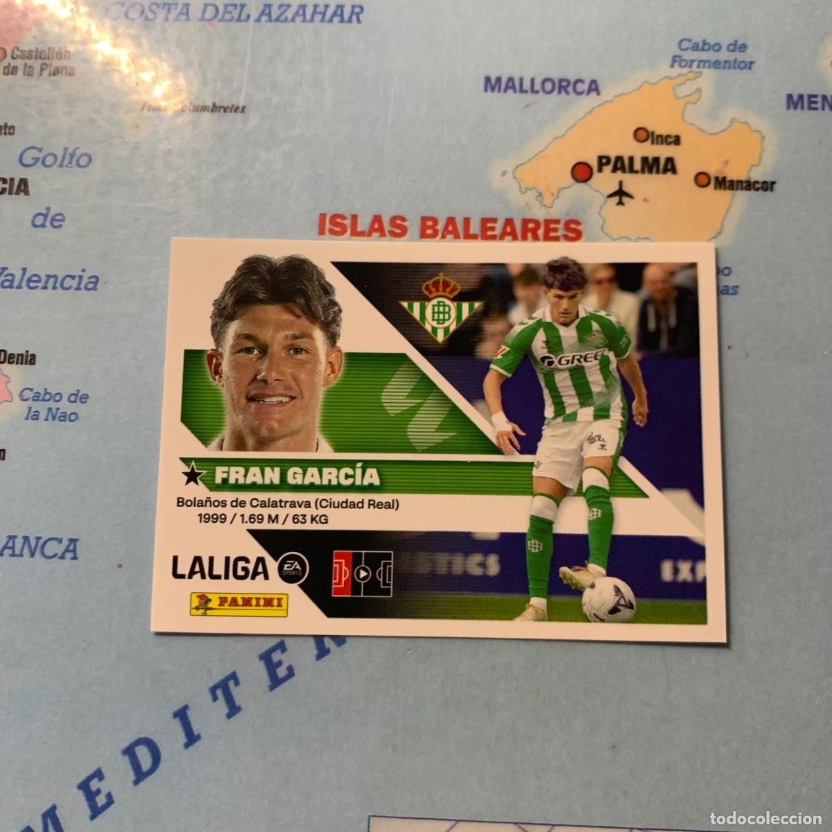 Cartes &agrave; collectionner de Football: Fran Garc&iacute;a &Uacute;ltimo fichaje n&uacute;mero 6 Del Betis cromo de la liga este 26-27 2026-2027