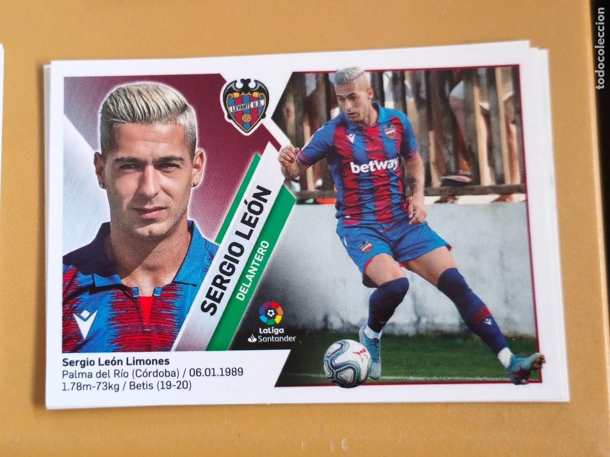 Cromos de f&uacute;tbol: sergio leon, liga 2019 20 ultimo fichaje