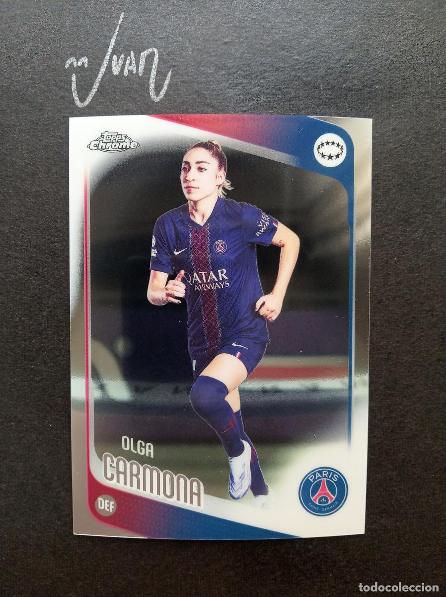 Figurine di Calcio: N&ordm; 36 OLGA CARMONA PARIS SAINT-GERMAIN ESPA&Ntilde;A ⚽ TOPPS &reg; CHROME WOMEN CHAMPIONS 2025 2026 25 26 NUEVO