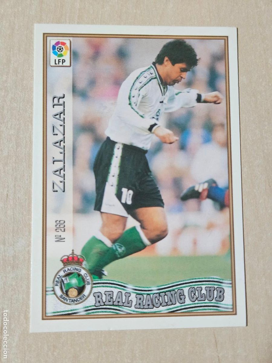 Cromos de f&uacute;tbol: N&ordm; 266 ZALAZAR - MUNDICROMO - FICHAS DE LA LIGA 97 98 - RACING DE SANTANDER