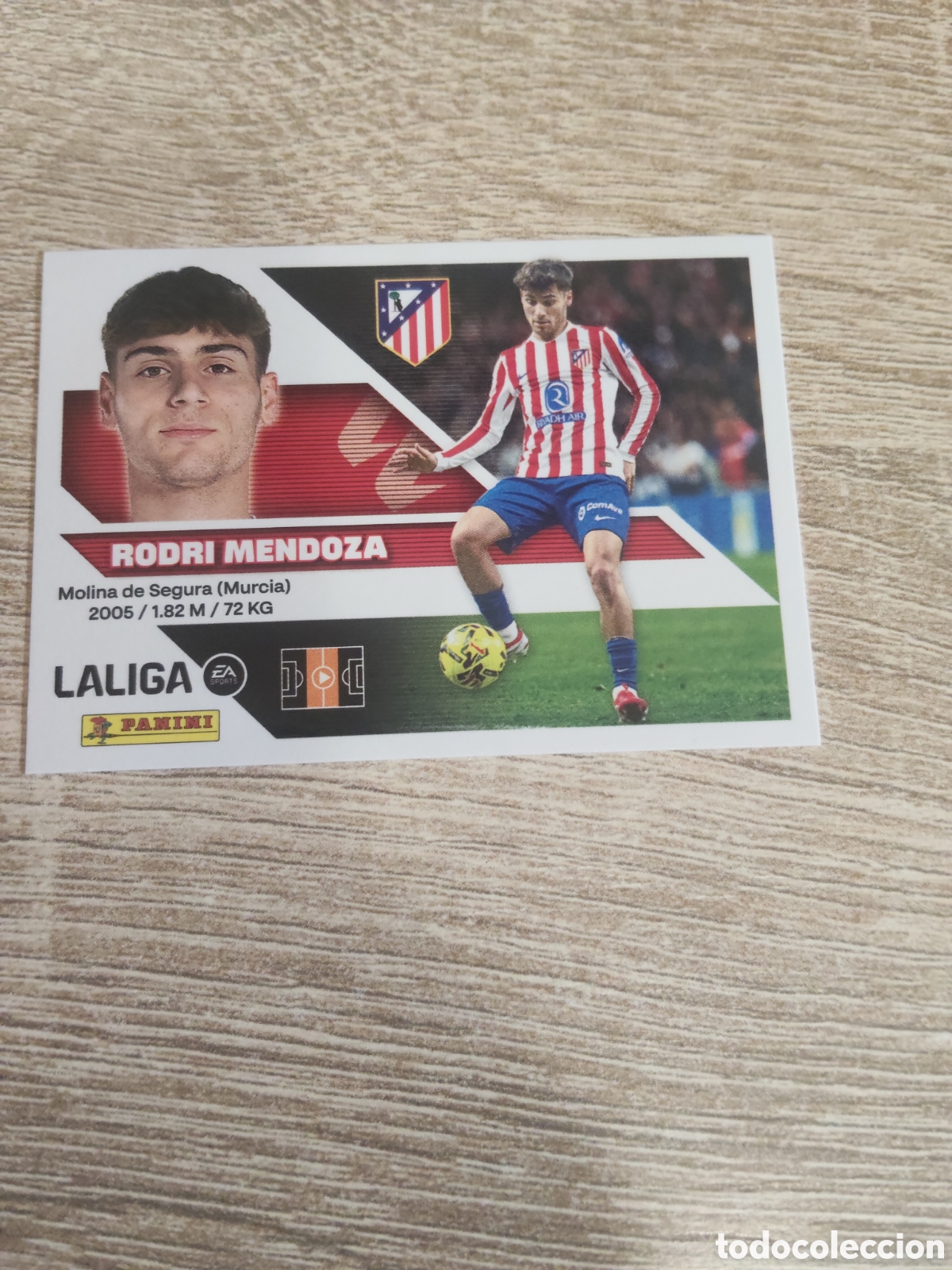 Cromos de f&uacute;tbol: Rodri Mendoza Atl&eacute;tico de Madrid liga 2026 2027 26 27 ediciones este