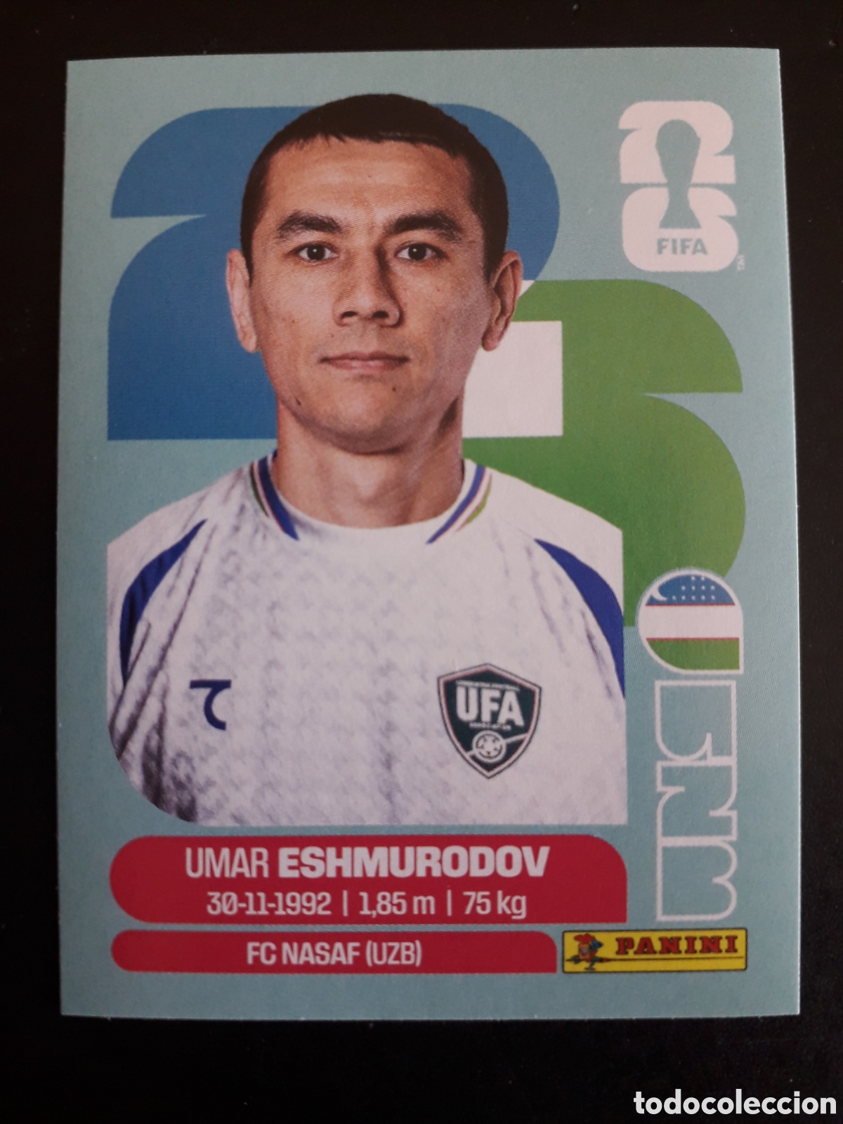 Cromos de f&uacute;tbol: ESHMURODOV UZBEKISTAN UZB 5 MUNDIAL F&Uacute;TBOL 2026 FIFA WORLD CUP PANINI SIN PEGAR PEDIDO M&Iacute;NIMO 3&euro;.