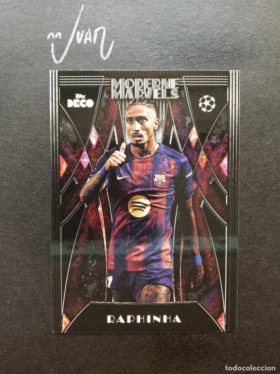 Figurine di Calcio: MODERNE MARVELS RAPHINHA FC BARCELONA ⚽ TOPPS &reg; DECO UEFA CLUB COMPETITIONS 2025 2026 25 26 NUEVO
