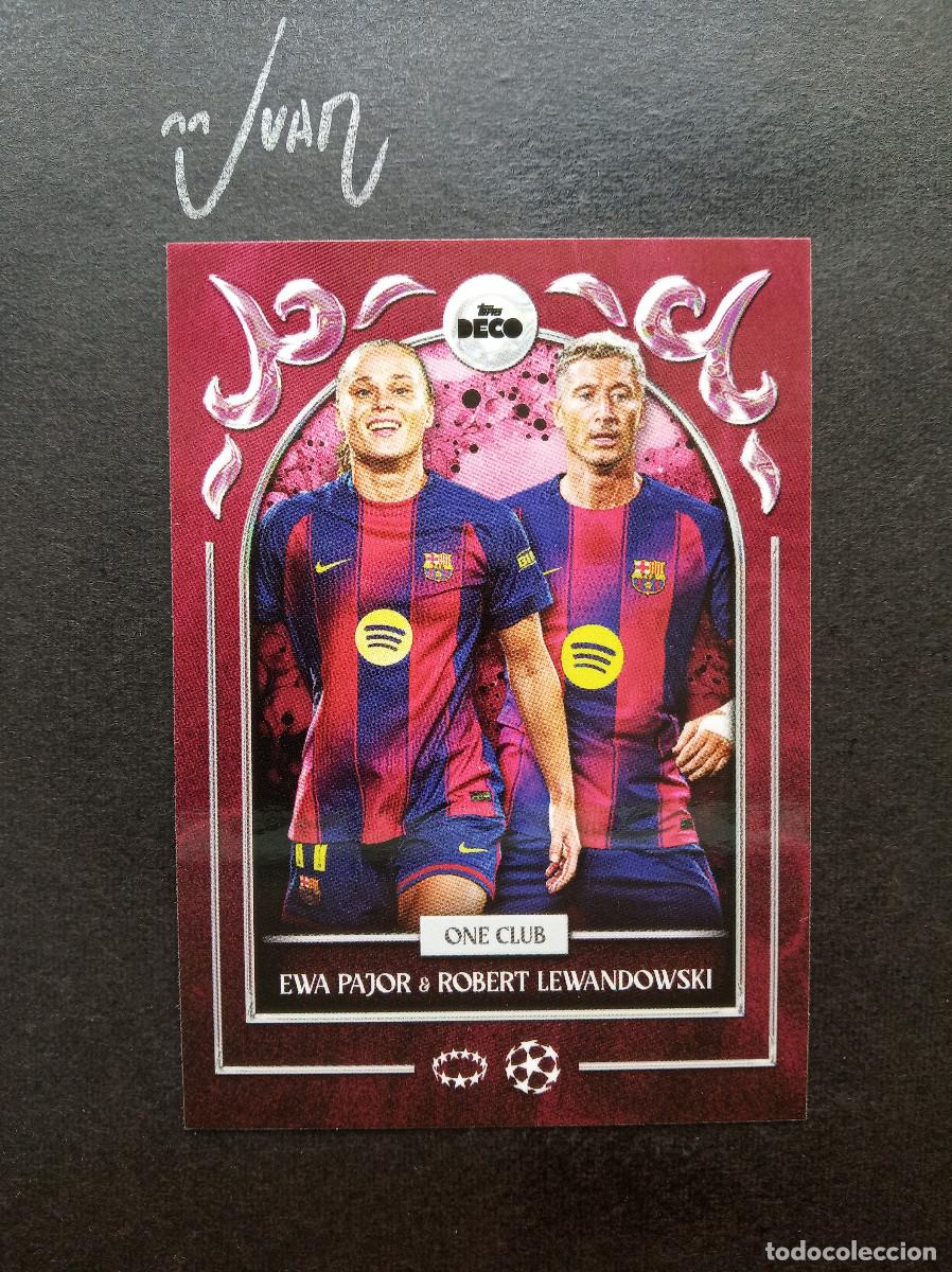 Figurine di Calcio: ONE CLUB EWA PAJOR & LEWANDOWSKI BARCELONA WOMEN ⚽ TOPPS &reg; DECO UCC UEFA CLUB 2025 2026 25 26 NUEVO