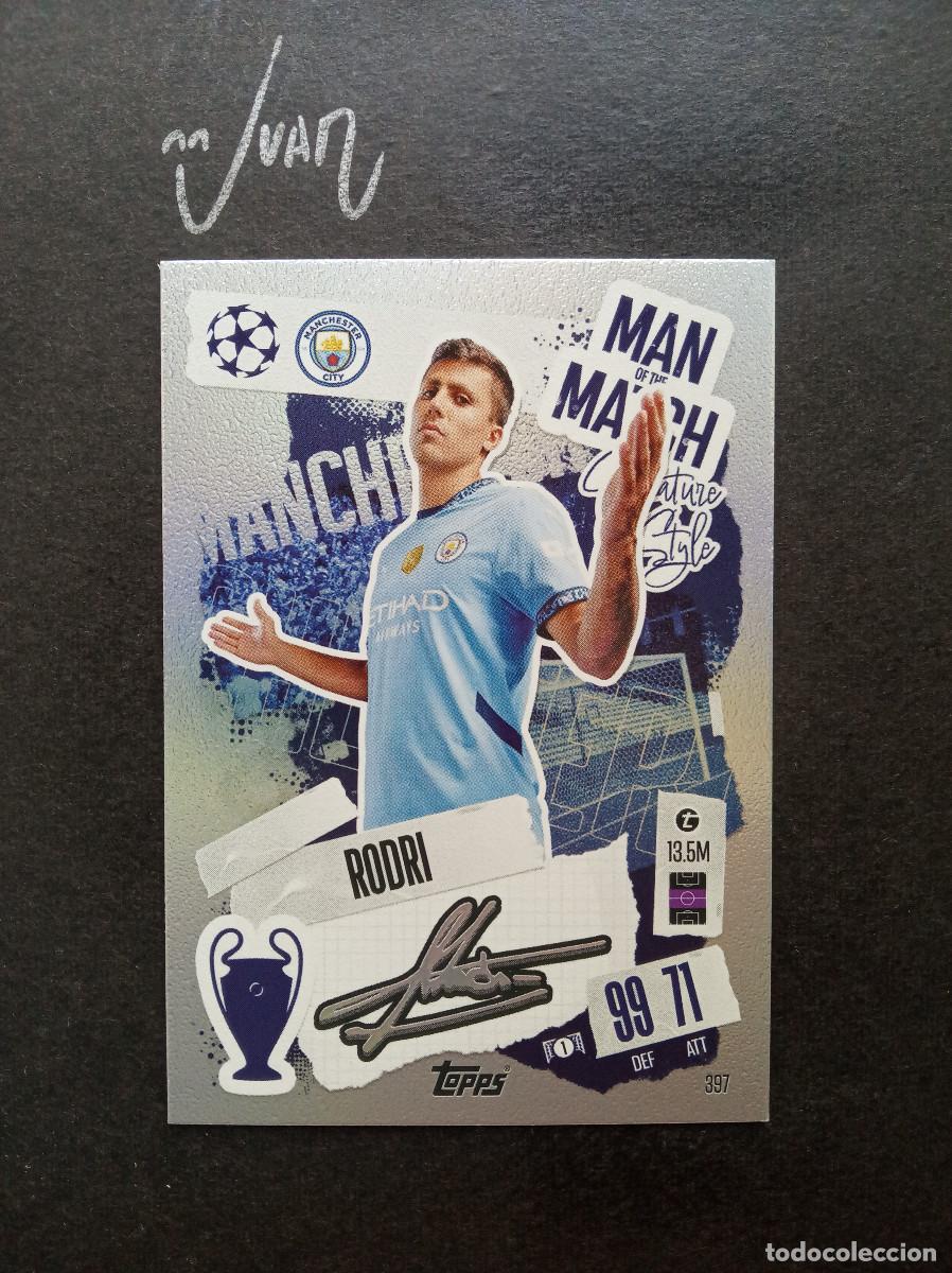 Cromos de f&uacute;tbol: N&ordm; 397 MAN SIGNATURE STYLE RODRI MANCHESTER CITY ⚽ TOPPS &reg; MATCH ATTAX CHAMPIONS 2024 2025 24 25