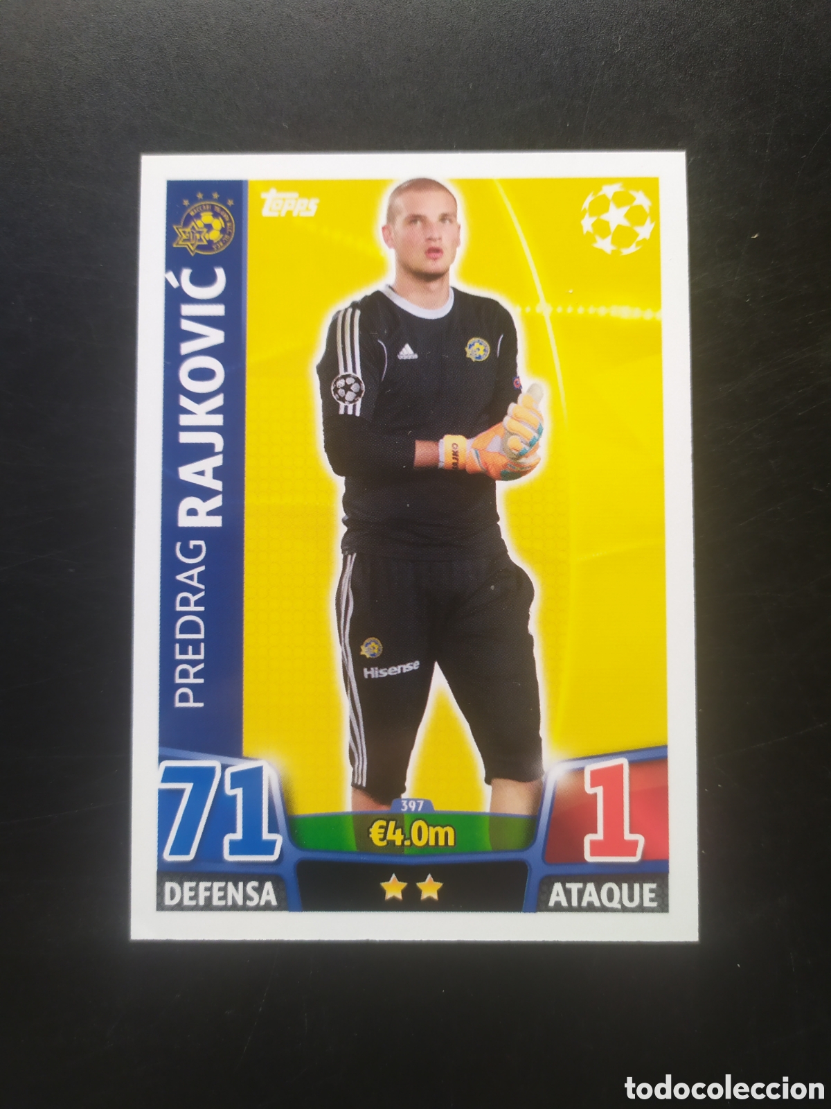Figurine di Calcio: UEFA Champions match attax topps 2015 2016 15 16 Rajkovic n&deg; 397 Maccabi Tel Aviv