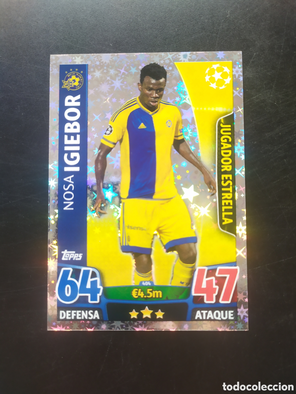 Cromos de f&uacute;tbol: UEFA Champions match attax topps 2015 2016 15 16 Igiebor jugador estrella n&deg; 404 Maccabi Tel Aviv