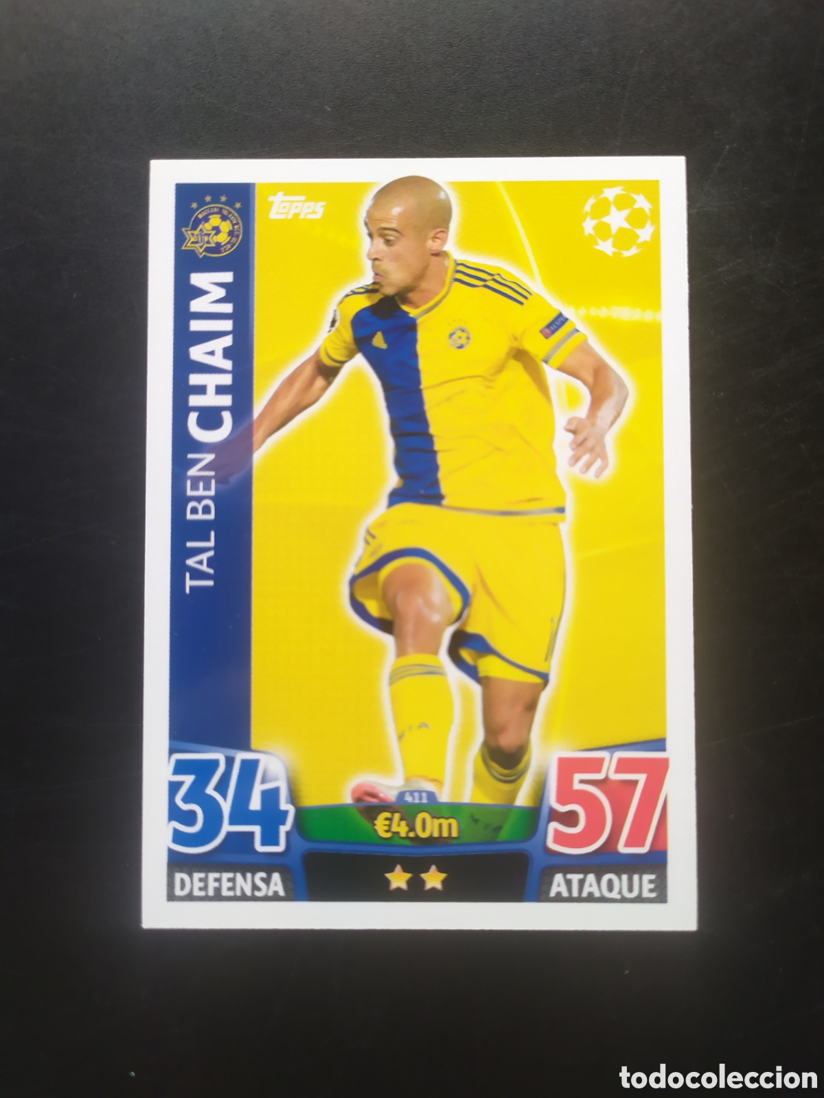 Cromos de f&uacute;tbol: UEFA Champions match attax topps 2015 2016 15 16 Chaim n&deg; 411 Maccabi Tel Aviv