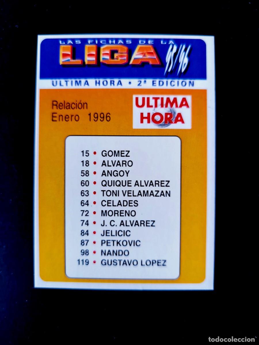 Figurine di Calcio: INDICE &Uacute;LTIMA HORA (U.H.) - 2&ordf; EDICI&Oacute;N - MUNDICROMO 95/96