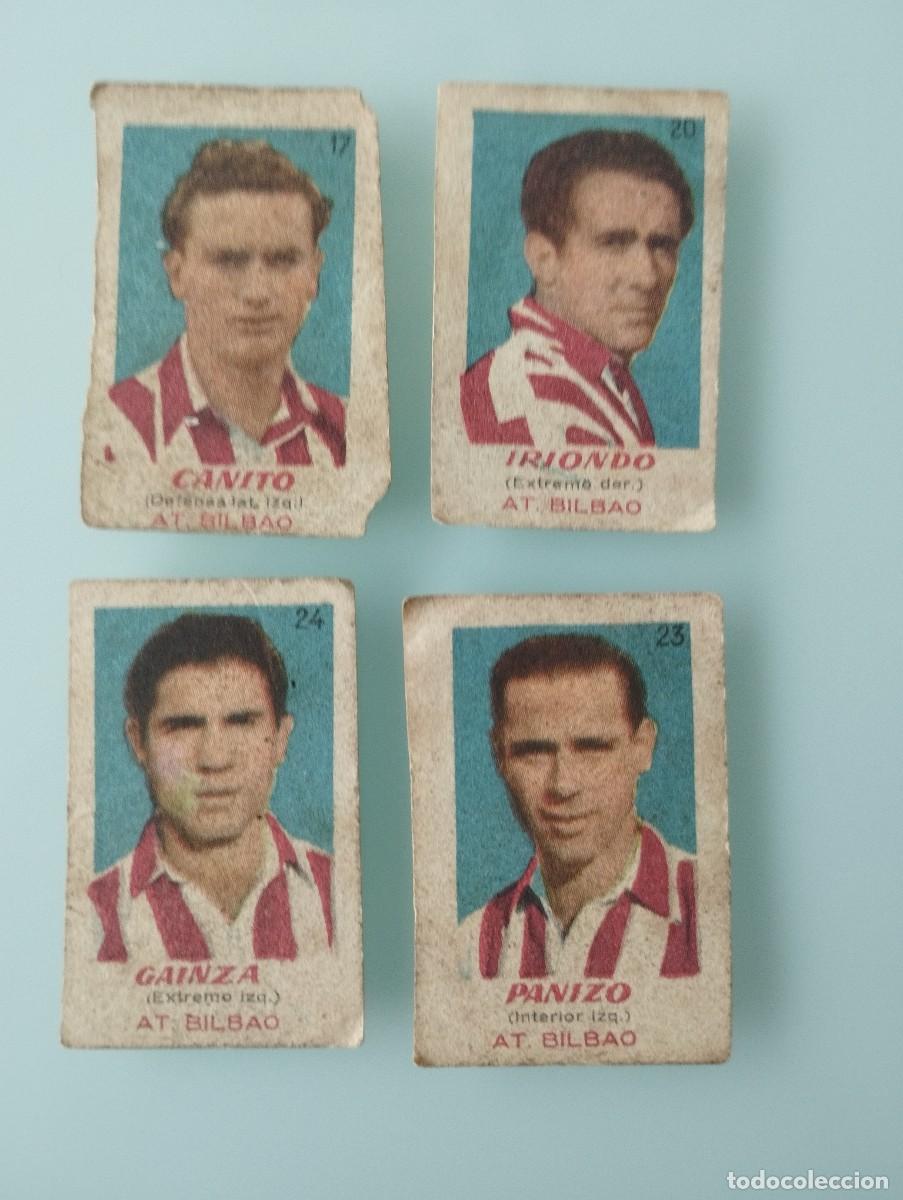 Figurine di Calcio: Lote 4 cromos F.C. AT. BILBAO Bruguera 1950/1951 - Gainza, Iriondo, Panizo y Canito - Originales