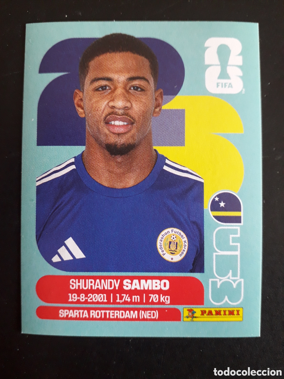 Fu&szlig;ball-Sticker: SAMBO CURA&Ccedil;AO CUW 8 MUNDIAL F&Uacute;TBOL 2026 FIFA WORLD CUP PANINI SIN PEGAR PEDIDO M&Iacute;NIMO 3&euro;.