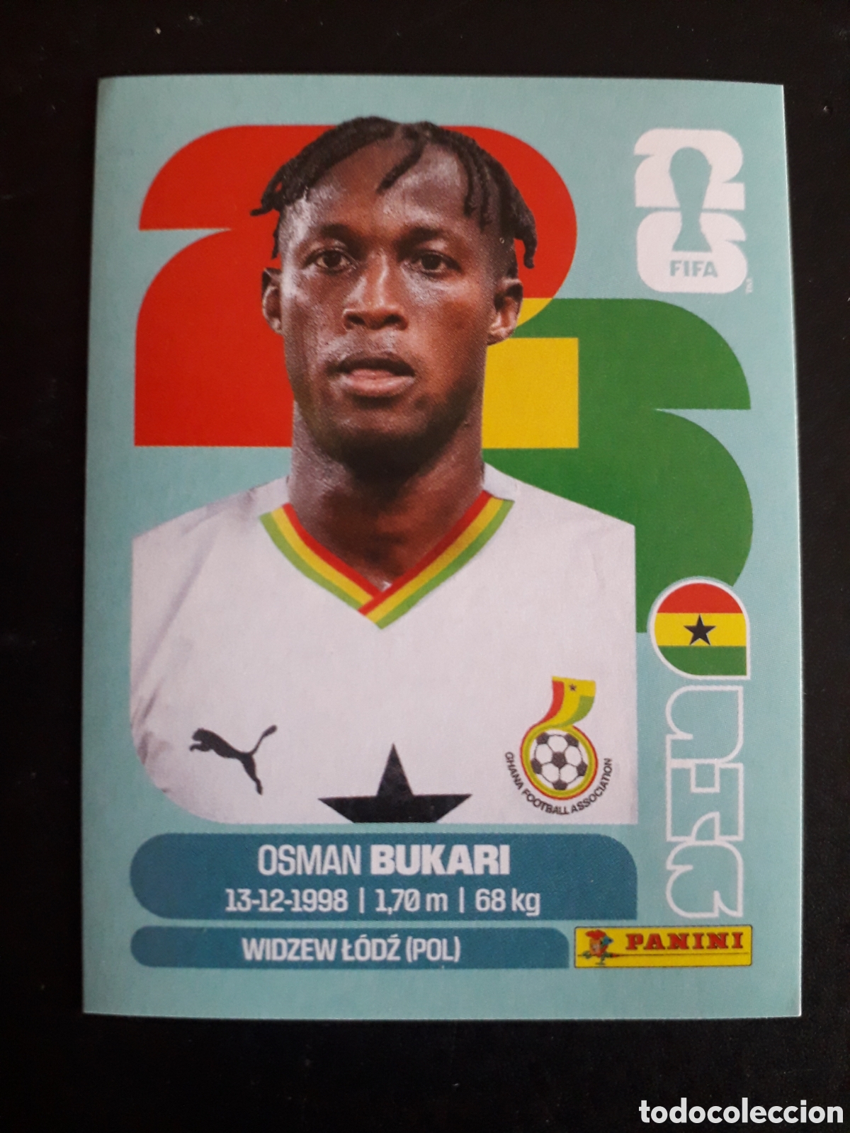 Cromos de f&uacute;tbol: BUKARI GHANA GHA 19 MUNDIAL F&Uacute;TBOL 2026 FIFA WORLD CUP PANINI SIN PEGAR PEDIDO M&Iacute;NIMO 3&euro;.