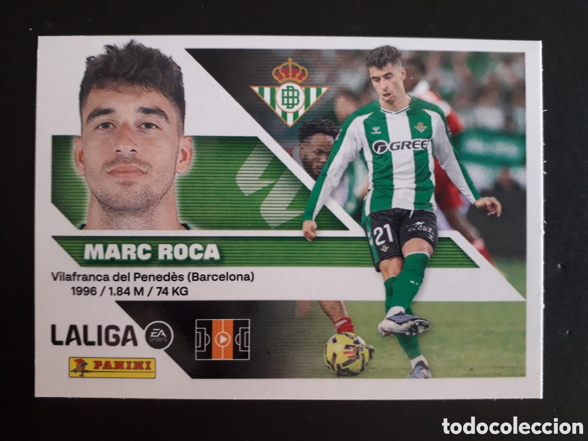Cromos de f&uacute;tbol: MARC ROCA, BETIS N&deg; 10 ED ESTE 2026 2027 26 27 SIN PEGAR PEDIDO M&Iacute;NIMO 3&euro;.