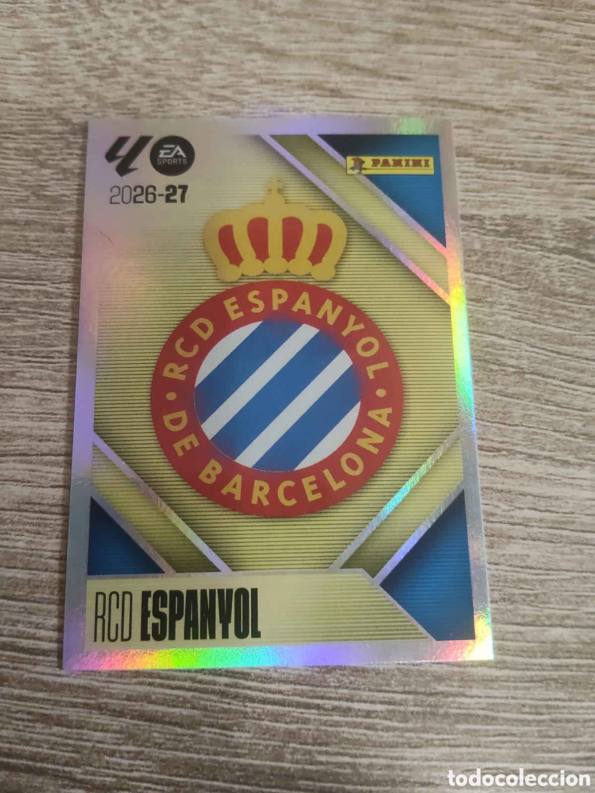 Cromos de f&uacute;tbol: Escudo Espanyol liga 2026 2027 26 27 ediciones este