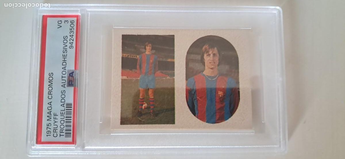 Cromos de f&uacute;tbol: Cruyff editorial Maga #62-73 troquelado 1975 76 PSA 3 unico
