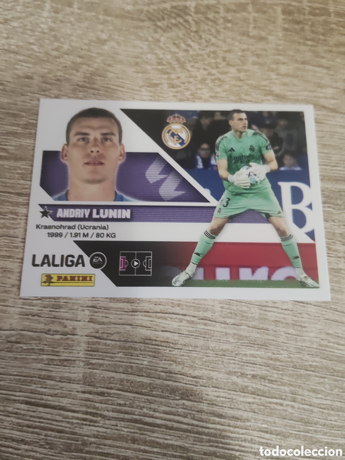 Cromos de f&uacute;tbol: Lunin Real Madrid liga 2026 2027 26 27 ediciones este