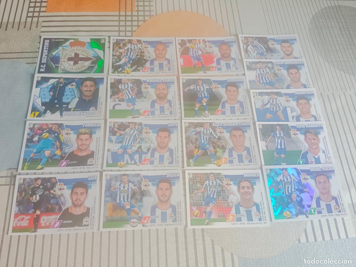 Cromos de f&uacute;tbol: 2015 2016 15 16 DEPORTIVO DE LA CORU&Ntilde;A 17 CROMOS DEL EQUIPO BASICO BRILLANTE NUEVOS