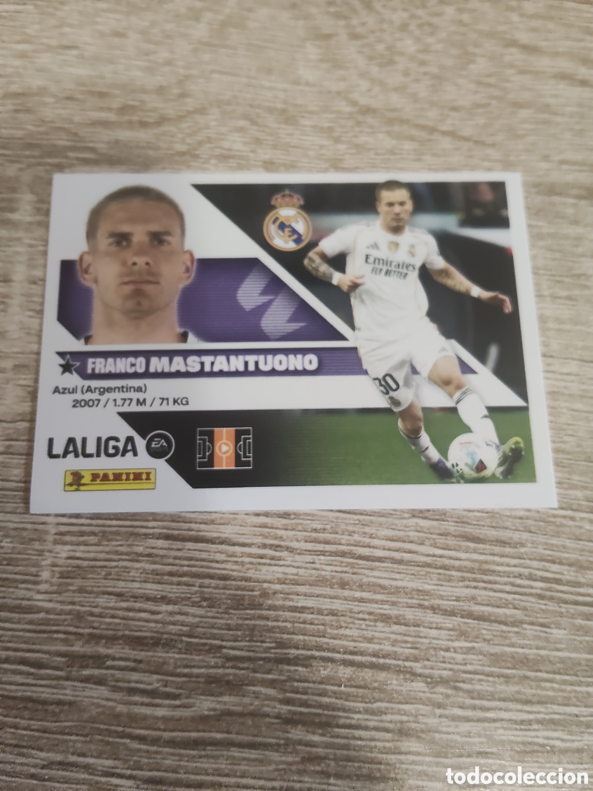 Cromos de f&uacute;tbol: Mastantuono Real Madrid liga 2026 2027 26 27 ediciones este