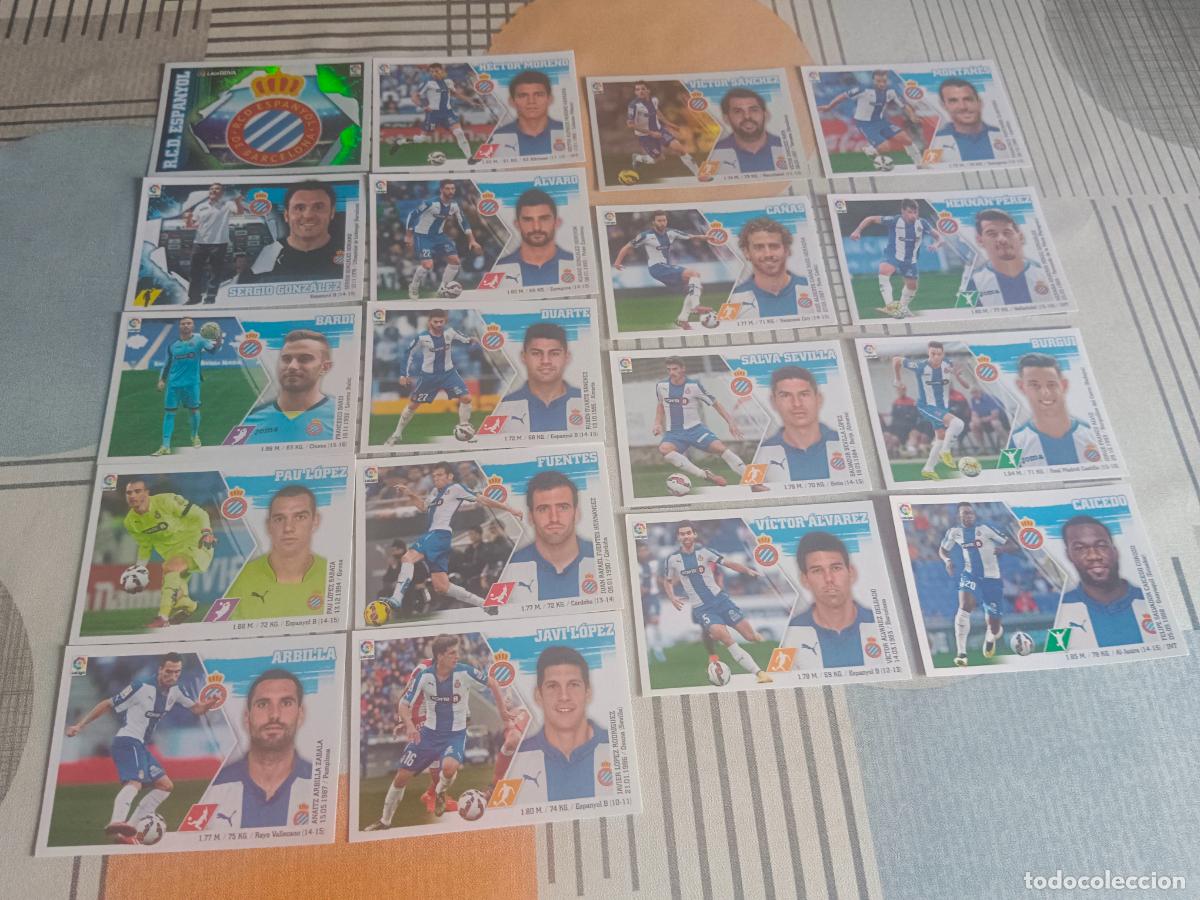 Cromos de f&uacute;tbol: 2015 2016 15 16 ESPA&Ntilde;OL 18 CROMOS DEL EQUIPO BASICO BRILLANTE NUEVOS