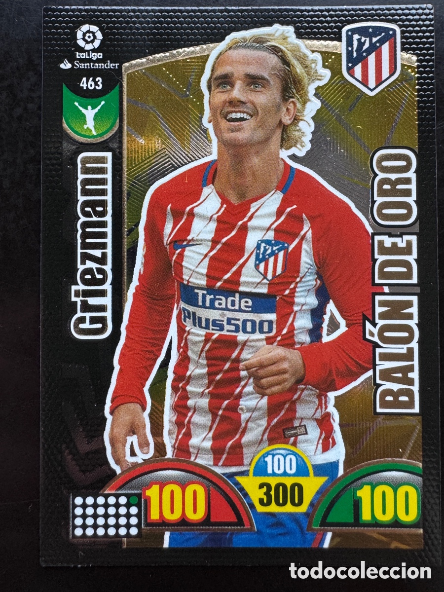 Cromos de f&uacute;tbol: Griezmann Bal&oacute;n de Oro Atl&eacute;tico Adrenalyn 2017/18