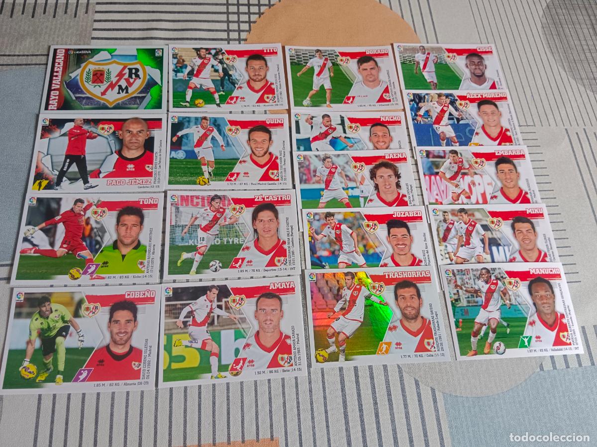 Cromos de f&uacute;tbol: 2015 2016 15 16 RAYO VALLECANO 18 CROMOS DEL EQUIPO BASICO BRILLANTE NUEVOS